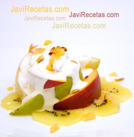 ENSALADA DE FRUTAS Y QUESO (POSTRES)(ENSALADAS) dificultad:baja